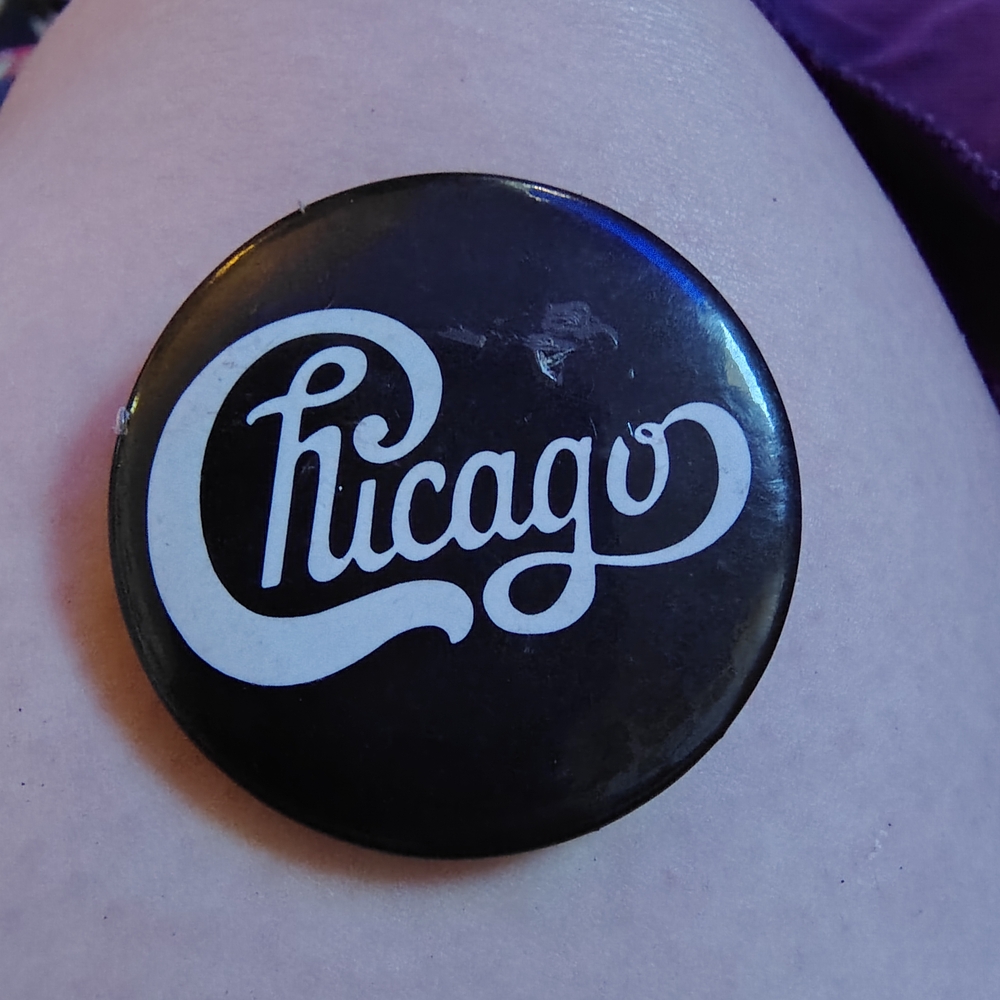 Chicago Black and White Button Pin
